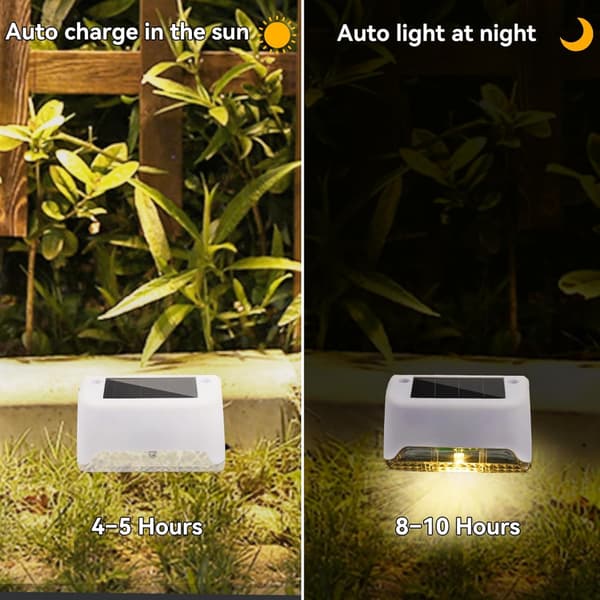 4 Pak Solar Dæk Lys Led Solar Trin Lys Vandtætte Hegn Lys Til Udendørs Trin Hegn