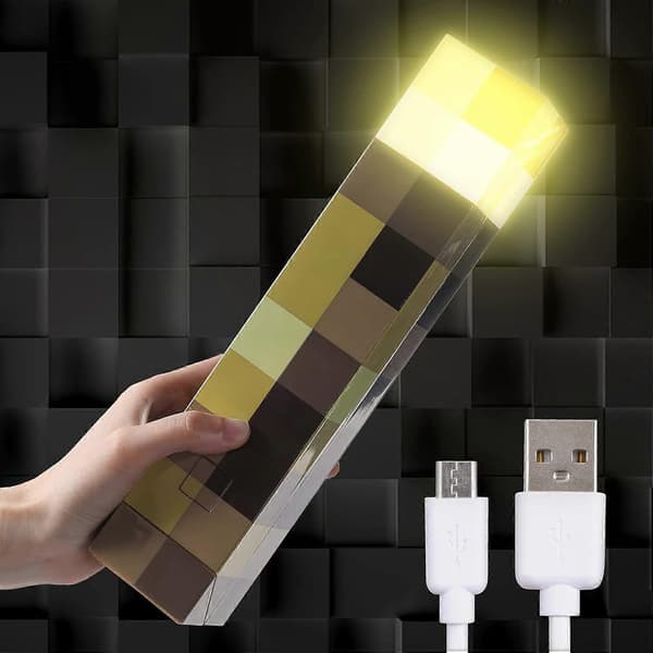 Taskulamppu seinätelineellä, 28 cm LED-yövalo, USB ladattava