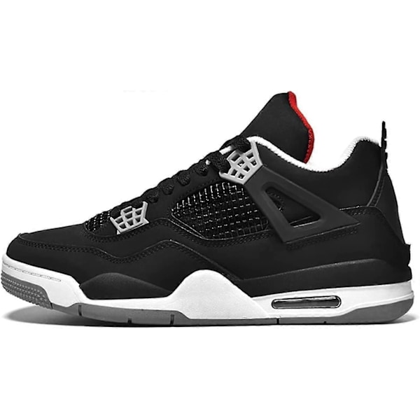 (A4black 6 UK) Bebetter Herre Air 4 Retro Klassiske Skatesko - Sorte Fitness Træningssko til Basketball Casual Sneakers 6 UK