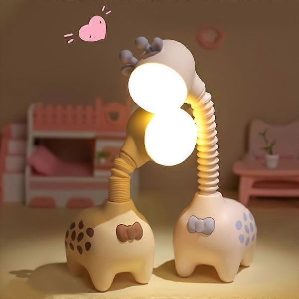 Yndig giraf natlampe - animeret dekompressionslegetøj, skrivebordsornament bordlampe, øjenbeskyttelsesfunktion, perfekt til studenterkollegium