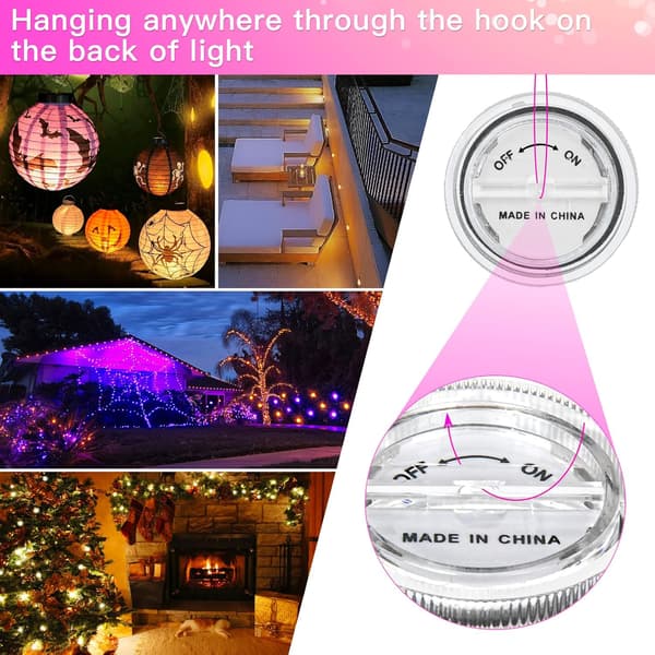 Nedsenkbar LED-lampe, 12 stk. mini LED-lamper vann
