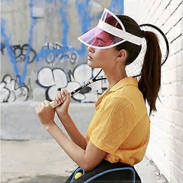 4 Neon Solskydd, Unisex Retro 80-tals Keps med Skärm, Solhatt Solskyddskepsar Cykel Solhatt