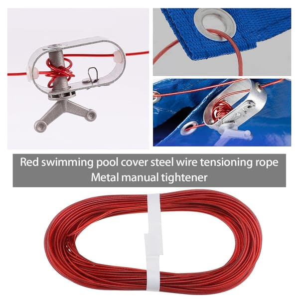 2 sæt swimmingpoolovertræk wire spændingsreb swimmingpoolovertræk spil stålwire reb