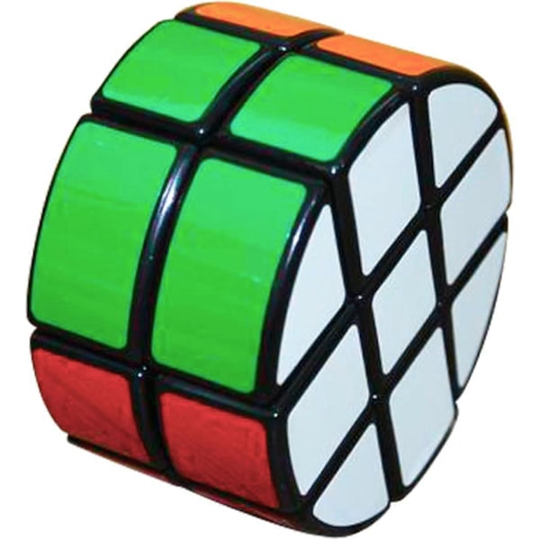 Pyöreä 2x3x3 Palapeli Kuutio Erikois Pyöreä Cubo Nopeuslelu PVC Tarrallinen Versio 66mm, Musta