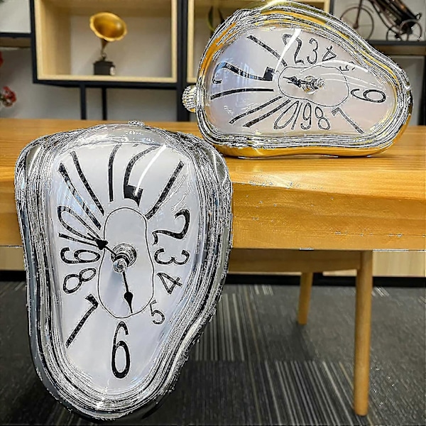 Väggklocka, Salvador Dali Smältande Klocka, 18 cm Surrealistisk Bords-Hyllklocka, Modern Hemväggsdekoration