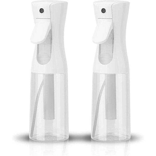Kontinuerlig Sprayflaska 200 ml (Klar Vit-2 Pack), Mister Sprayflaska för Hår, Fin Mist Vattensprayflaska för Salonger, Hårstyling, Växter
