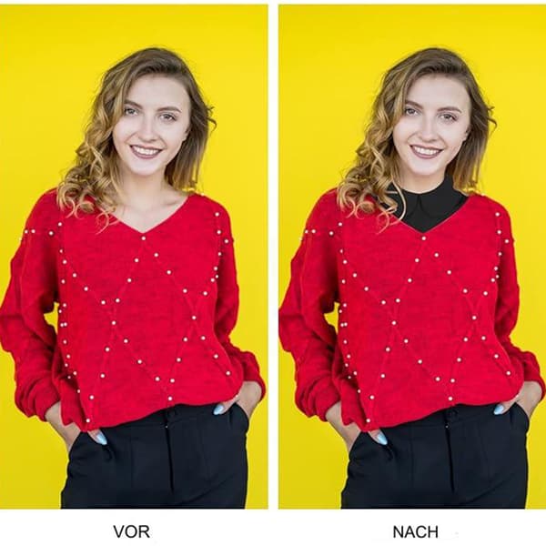 Damekrageinnsats, avtakbar halvskjortebluse 2 deler