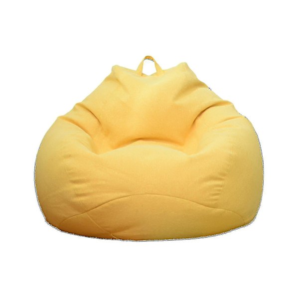 (Gul 80 * 90cm) Ny Extra Stor Sittsäck Stol Soffa Överdrag Inomhus Lazy Lounger För Vuxna Barn Kampanjpris