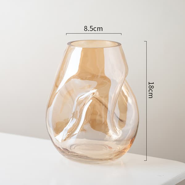 Glasblomstervase, moderne minimalistisk blomsterarrangementdekoration
