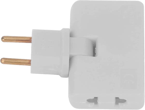 5 Stykker Trådløs Pluggkonverter 180 Graders Rotasjon 1 til 3 EU Pluggadapter 110-250V (Hvit)