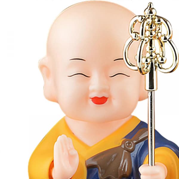 Solcelledrevet Bobble Head Bil Dashbord Dekor Figur Søt Statue Rød