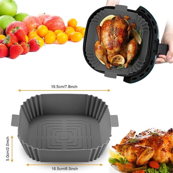 Silikonform för airfryer, 2 stycken, 19,5 cm, återanvändbar