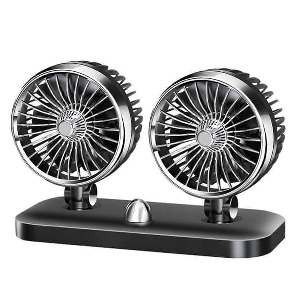 (12V) Bærbar Elektrisk Bilventilator 12V/24V Auto Køleluftcirkulator med Gummipude