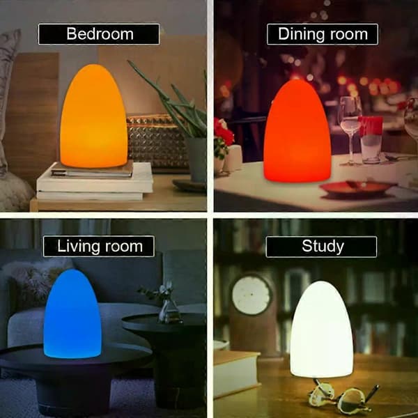 LED Eggformet Nattlampe USB Oppladbar RGB Klappelys Baby Strøm Sovende Øyebeskyttelse Lampe Utendørs Kaffebar Lys