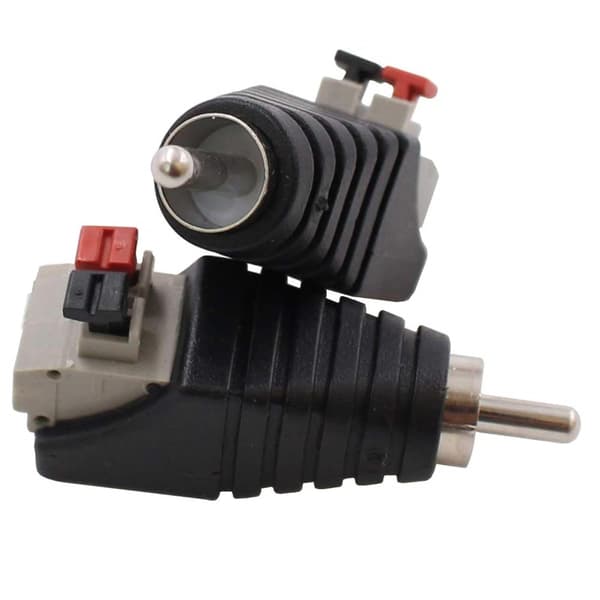 8 stk RCA til høyttalerkabeladapter, RCA-plugg til AV