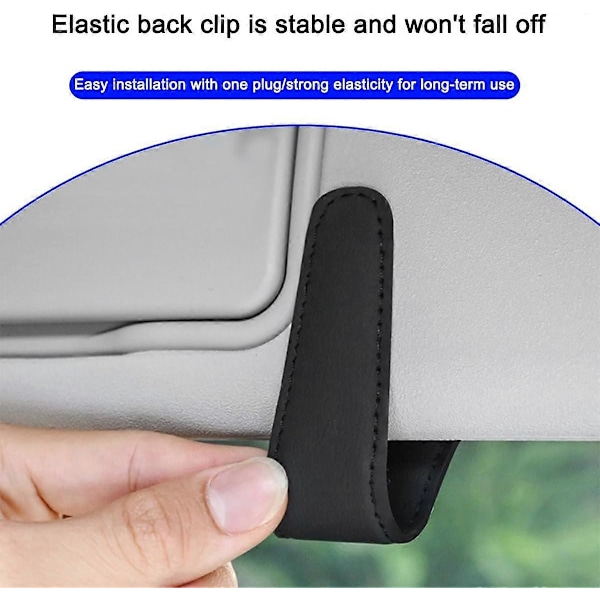 Par Bling Solbrilleholdere til Bil Solskærm Magnetiske Læder Brille Organizer Clips