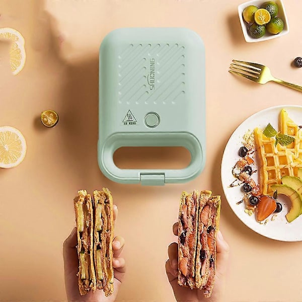 Smörgåsgrill Petit Oeuf Ugn Maskin SandwichaERa Smörgåsgrill Våffeljärn Maskin Brödrost (Färg:grön, Storlek: 215*153*105MM)