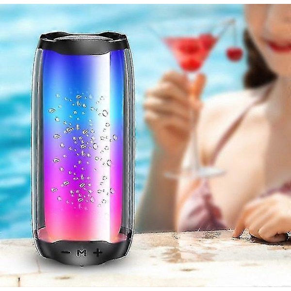 (Pulse4 Vit)Pulse 5 Pulse 4 Vattentät Portabel Bluetooth-högtalare Med Ljusshow_FC10