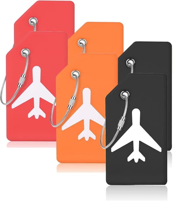 6 stk bagasjelapper, bagasjelapper i aluminium
