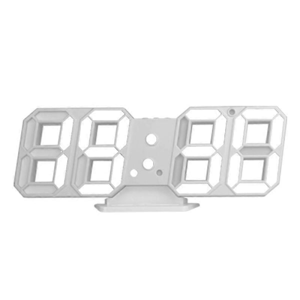 LED Digital Väggklocka 3D Liten Väckarklocka Heminredning Tyst Dimbar Tidsminne 12/24 Datum Temperaturvisning Fjärrkontroll Nattlampa Kontor