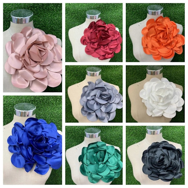 (Medium rosa) Stilfull Lapel Blomma Accessoar Trendig Satäng Blomma Broschnål Kragstift Ornament för Modeentusiaster medium rosa