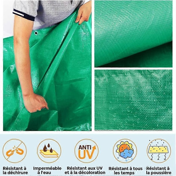 Presenning för utomhusbruk (2m X 5m) Tålig, Lättviktig, Skyddspresenning, Vattentät Presenning - Skyddande överdrag med öljetter