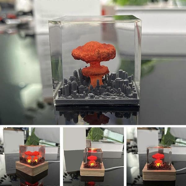 Håndlaget 3D Soppsky USB Nattlampe - Unik Hjemmedekorasjon