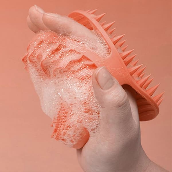 Silikonbørste - Silikon Loofah Børste Myk Bade Svamp Dusjbørste 2-i-1