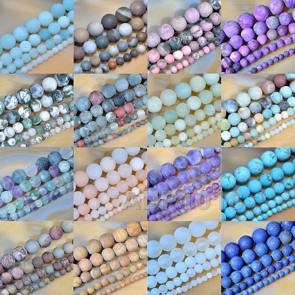 Natursten Matt Gemstone Runda Distanspärlor för Smyckestillverkning 8mm