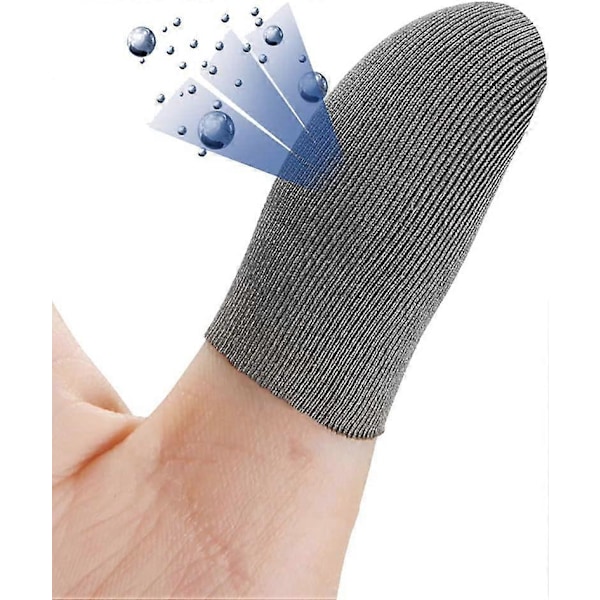 Silverfiber, 0,01\" (0,5 mm) Ultratunn, PUBG Mobile Finger Sleeve Anti-Svett Andningsbar för Högt Rankade Spelare Mobilspel Streamer iPhone/iPad/Andr