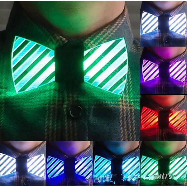 LED Slips, Lysande Fluga LED Lysande Fluga Justerbar Lysande Fluga, Nyhet Fluga 7 Färg LED Lysande Flugor