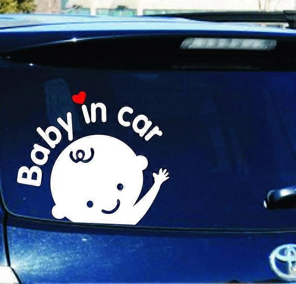 (4-pack) Baby on Board, Fotavtryck, Bildekal