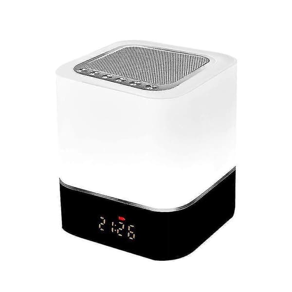 Bluetooth Högtalare Väckarklocka 5 i 1 LED Touch Dimbar Väckarklocka Digital MP3-spelare Högtalare