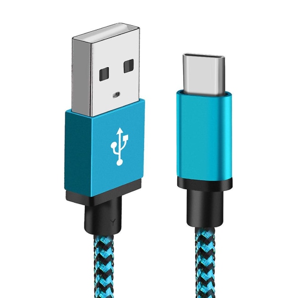 USB Type C-kabel för Samsung Huawei Fast Charge Type-c-kabel Blå typ C 1m