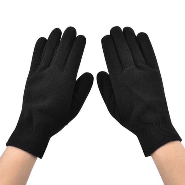Par nye fleecehandsker Mocka Polar Vinter Varme Handsker Udendørs vaskbare vanter Ensfarvede handsker Fuld Finger Grey