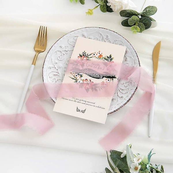 3-pack 4 cm x 4,5 m Vita Presentbandrullar för Bröllopsfestival Dekorativt Band för Presentinslagning Blombukett Bröllopsinbjudan DIY