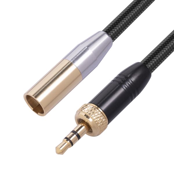 Mini XLR hann til 3,5 mm lydpluggkabel, 3-pinners Mini XLR til 1/8\" TRS pluggkabel