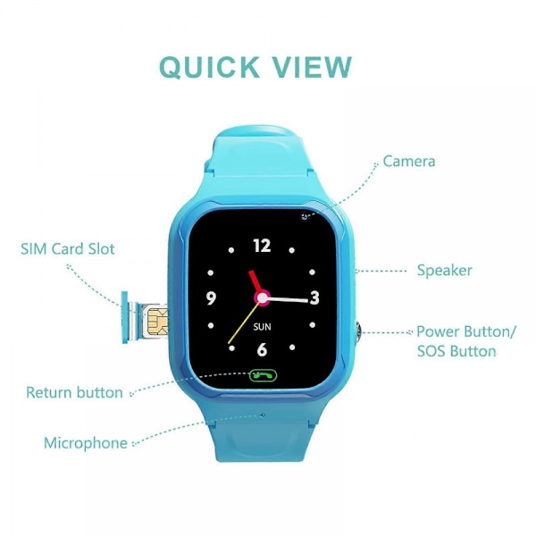 4G Børne SD Smartwatch IP67 WIFI Lokations Tracker Videoopkald SOS GPS LBS