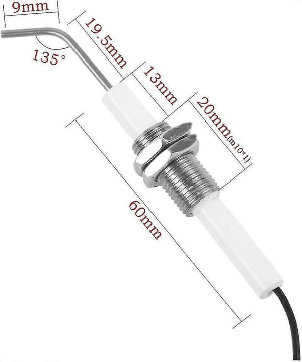 2-pak piezo-tænder, gastænder, piezo-tændernål, piezo-tænder, piezo-tænder, piezo-tænder, tænder