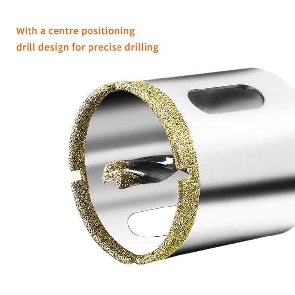 60 mm diamant hulsav med centreringsguide borebit, flisehulsav med diamantbelægning, diamantkernebor til glas, fliser, keramik, marmor, gra