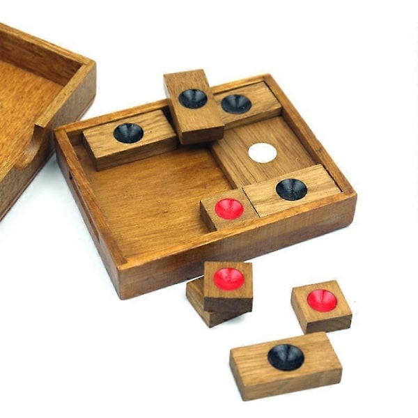Liukupeli - 11,5x9,5x2,3CM - Heijastuspeli - Pulmapeli - Kärsivällisyyspeli - Puinen logiikkapeli