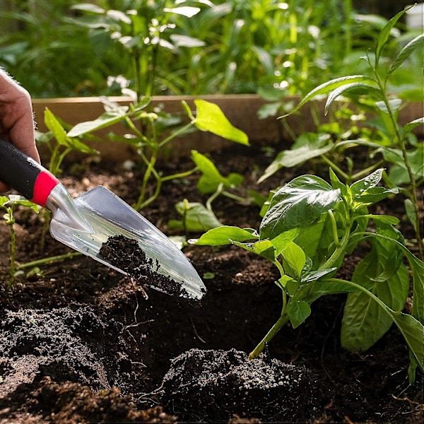 Ergonomisk Röd Handspade - Hållbart Trädgårdsredskap för Grävning & Plantering
