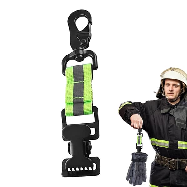 Brandmanshandskhållare, reflexrandigt handskklämma