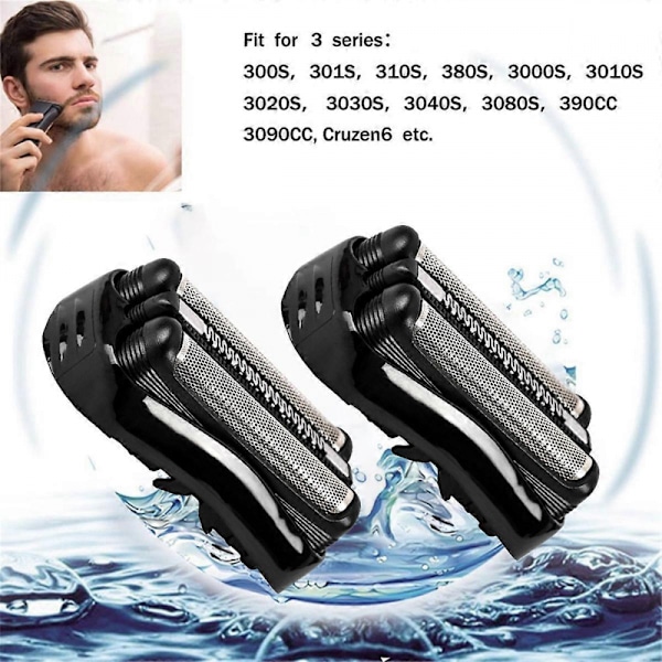 2 kpl 21B UUSI Vaihtoteräverkko Braun 3 -sarjan 300S 301S -partakoneeseen