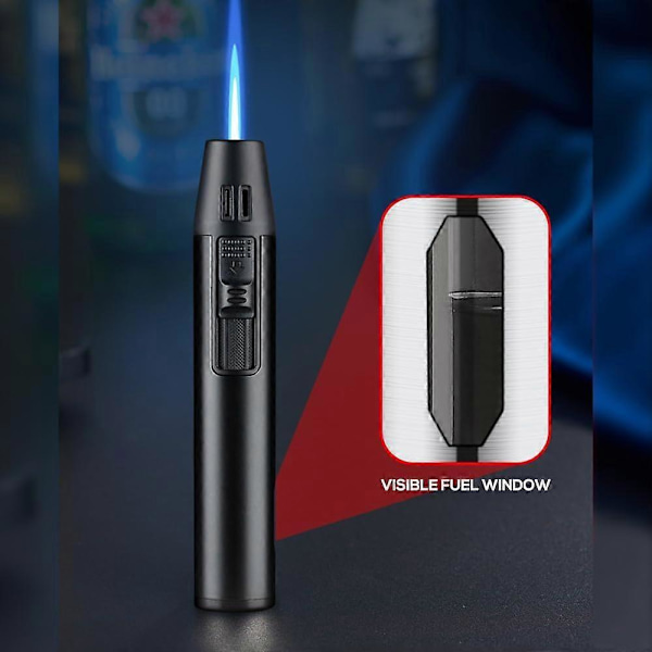 Genopfyldelig Mini Torch Lighter - Blå Flamme til Lys/BBQ