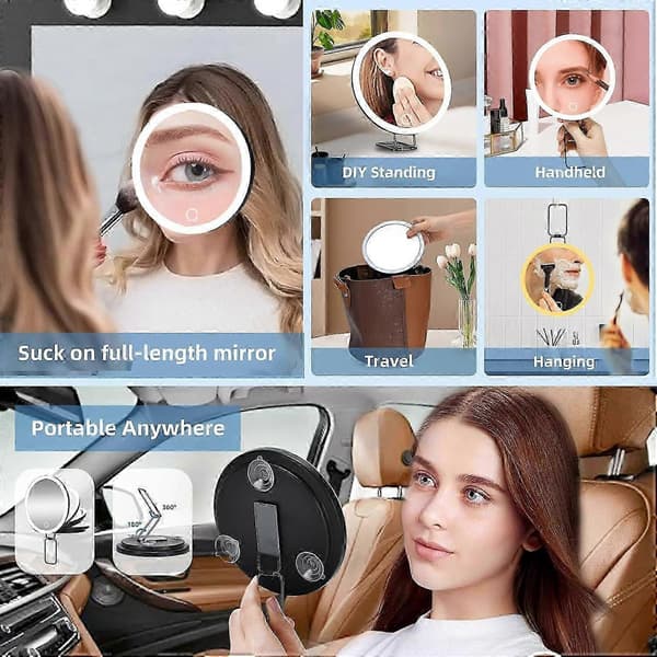 Forstørrelsesspejl, 30X stærk forstørrelse, ideel til detaljerede makeup-applikationer