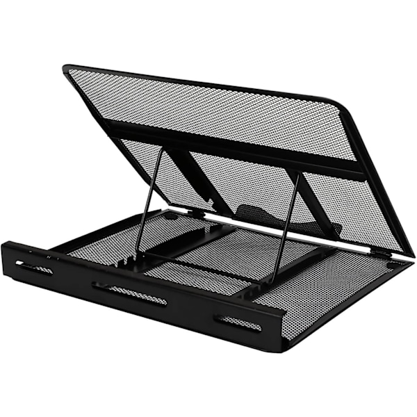 Ergonomisk og ventileret justerbart laptopstativ, 33 x 28 x 4 cm, Sort
