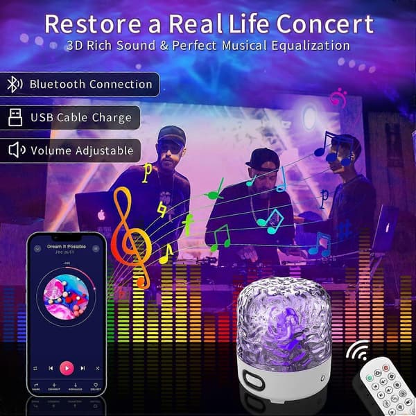Ocean Wave langaton projektorivalo 16 väritehosteella, yövalot LED
