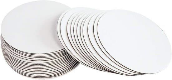 15 runde kakebrett, 15/20/25 cm, hvite
