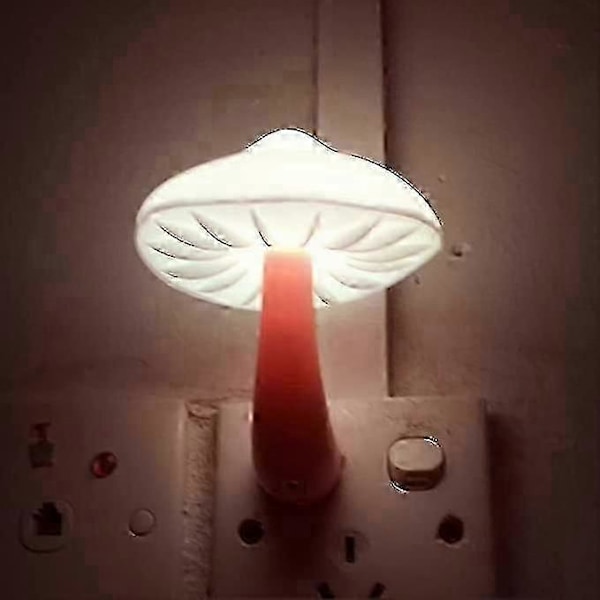 To-pakning Lyskontroll Sopp Dekorativt Nattlys, Lyssensor Bryter Nattlampe Led Lys Bursdagsgave (Gul) f54